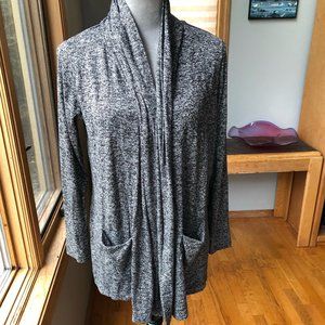 Athleta Wrap Sweater - Size S - Knit Spacedye Black/Gray - Long sleeves